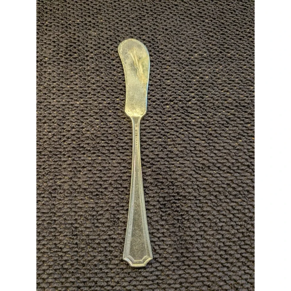 Vintage National Silver Co Art Deco Butter Spreader Silver Plated Geometric